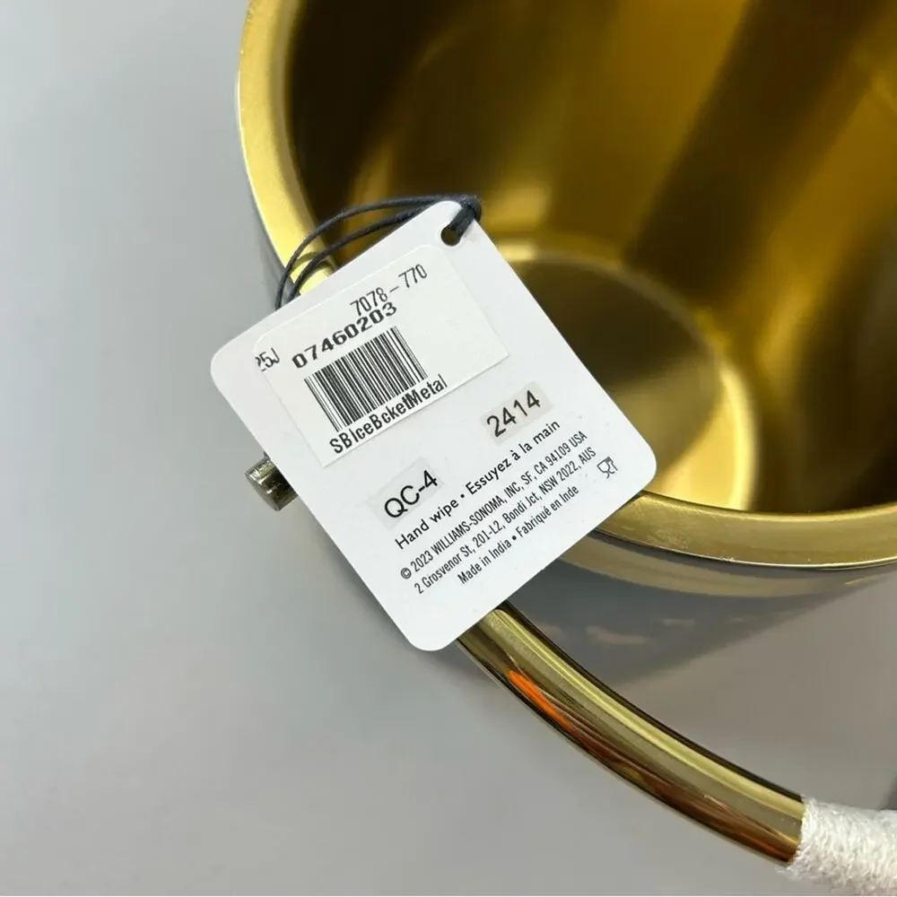 Sheila Bridges x Williams Sonoma Ice Bucket Harlem Toile Double-Wall Black Brass